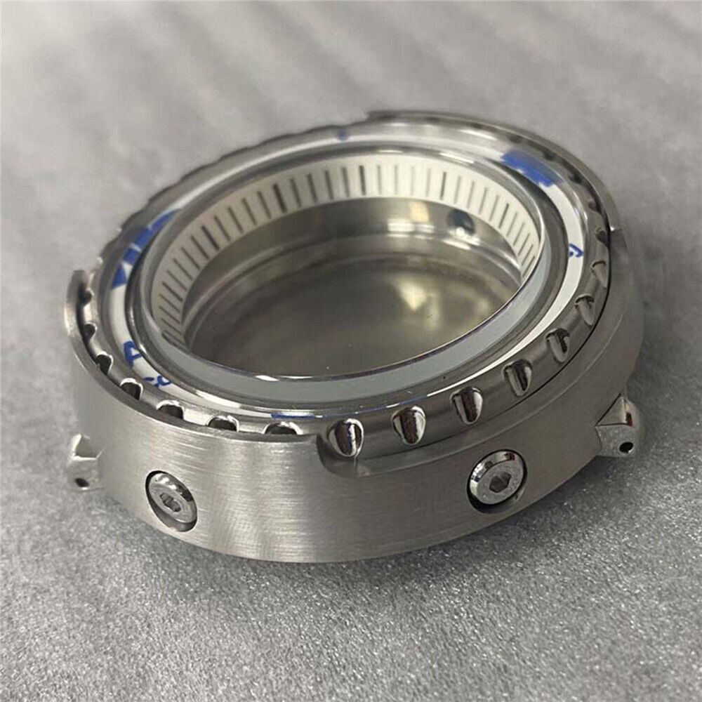 45MM stainless steel watch case featuring mineral glass, inner ring, for NH35/NH36 movements.