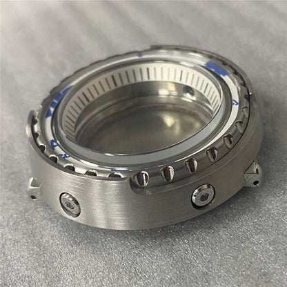 45MM stainless steel watch case featuring mineral glass, inner ring, for NH35/NH36 movements.