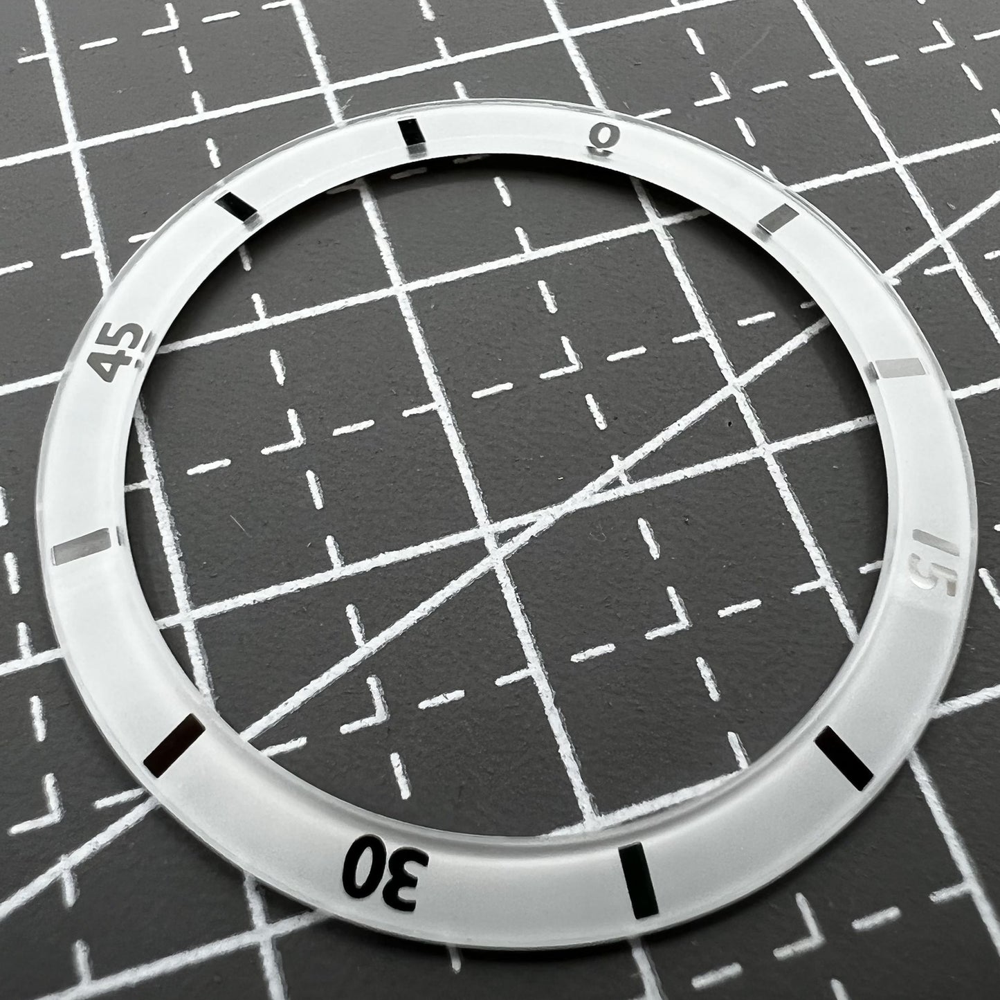 2 Stück weiße 31mm Keramik Lünette mit Zahlen für Herren Damen Uhren