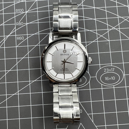 37mm China Baihua Manual Mechanical Watch 19 Jews Silver Dial Shock-Resistant