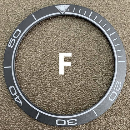 Rainbow blue and gold matte aluminum watch bezel insert, 38mm/30.5mm, for stylish timepiece upgrades.