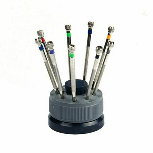 Schraubendreher-Set mit 9 Schlitzschraubendrehern mit flacher Klinge, Größe 0,6 mm – 2,0 mm 
