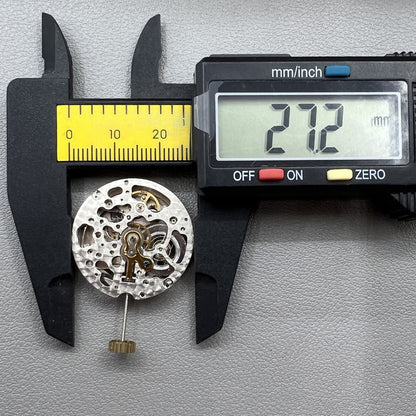 Hollow Hangzhou 2189 automatic mechanical movement with red rotor and three-hand watch accessory.