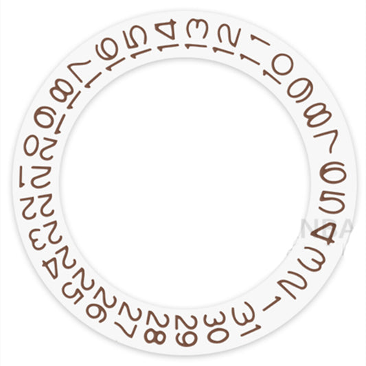 White Background Brown Character Disk Date Wheel for Seiko NH35 NH36