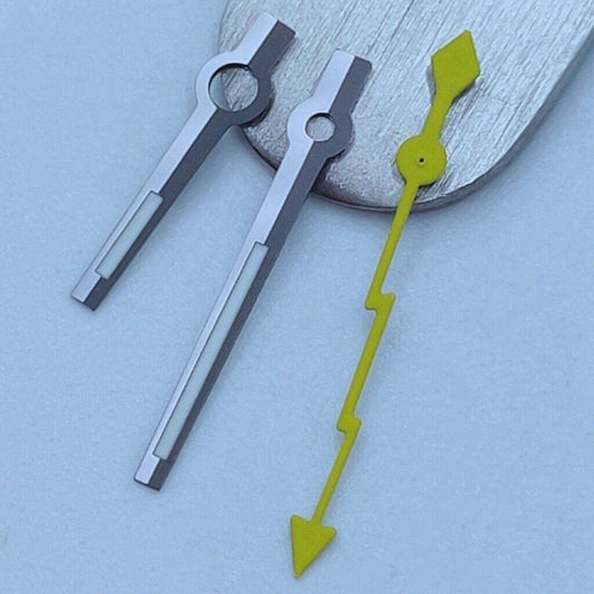 Black trim yellow lightning second hand compatible with NH35, NH36, 7S26, 7S36 movements for watch customization