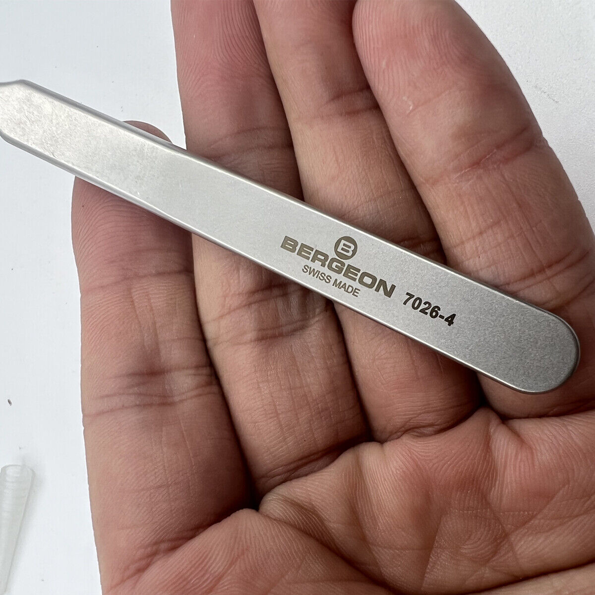Bergeon 7026-4 stainless steel anti-magnetic tweezers for delicate watch part handling