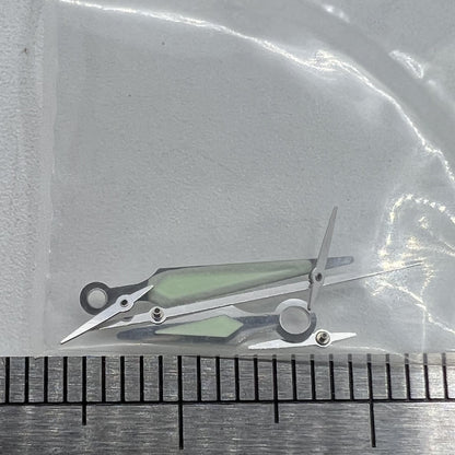 Silver-trimmed luminous watch hands for ETA G10.211 quartz movement