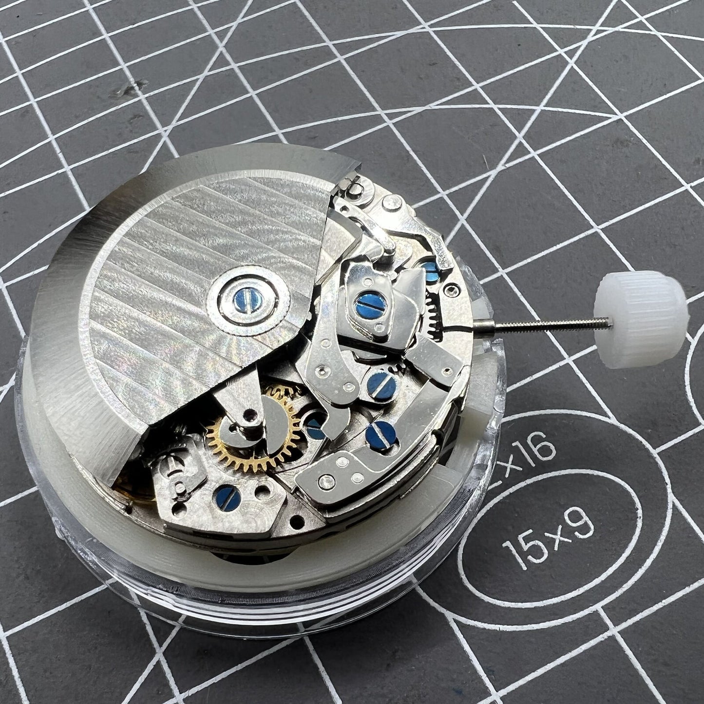 Shanghai 7750 Automatisches mechanisches Uhrwerk Schwarz Tag Datum Kleine Sekunde@9 