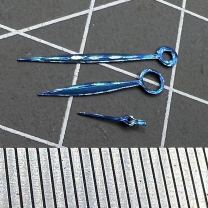 Blue willow leaf watch hands for Seagull ST3600/ST3621 and ETA6497/6498 movements, stylish upgrade.