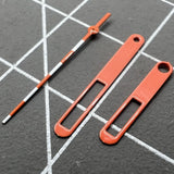 15mm Hollow Orange+White+Red Trim Watch Hands Set for Ronda 515 Quartz Movement