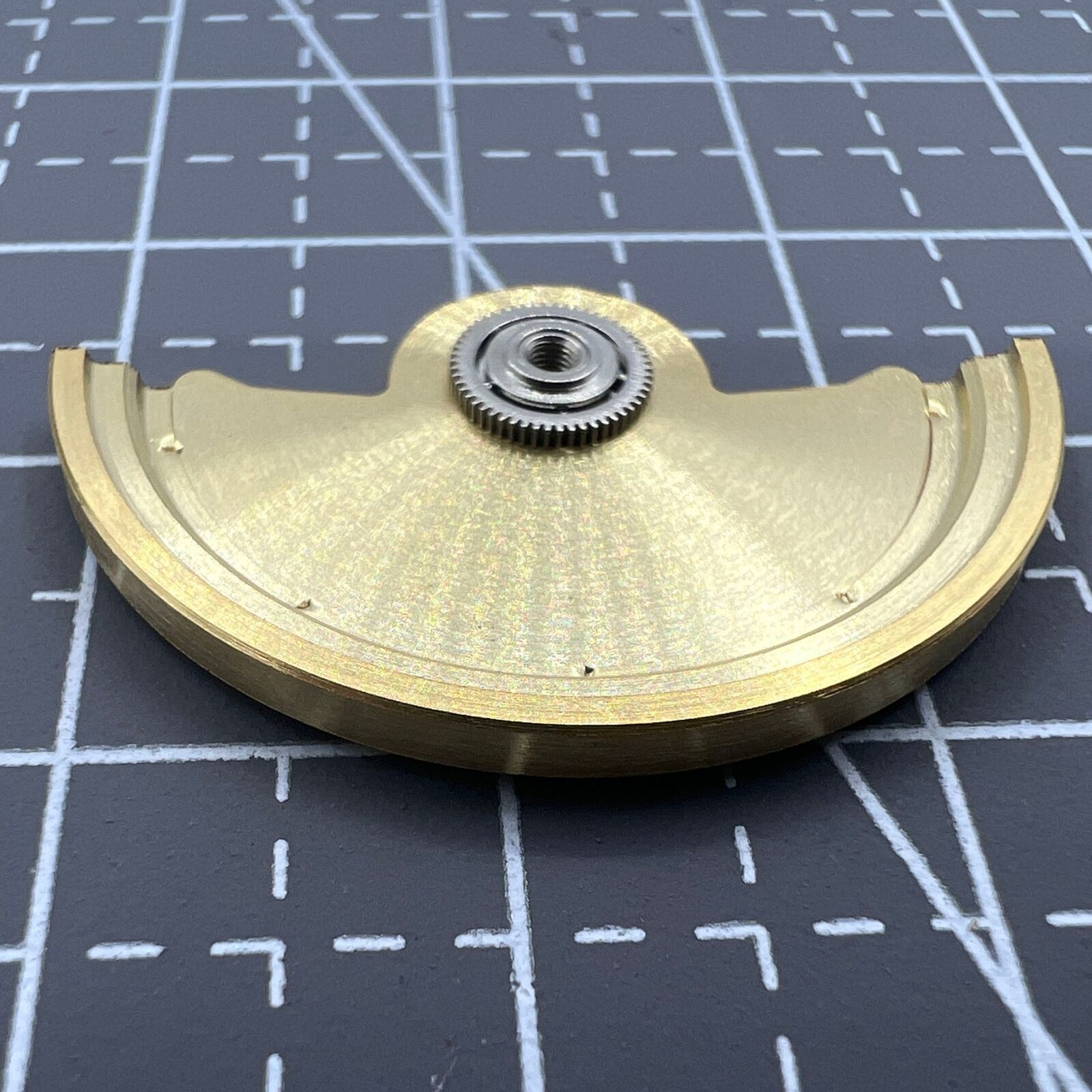 Golden Line Wave carved rotor oscillating weight for Miyota NH35 NH36 watch movement, precision crafted.