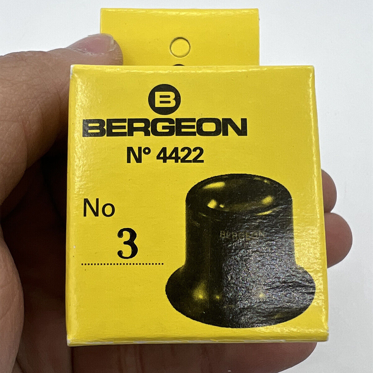 Bergeon 4422-3 black magnification loup eyeglass, 3.3x zoom for watchmakers' precision tasks