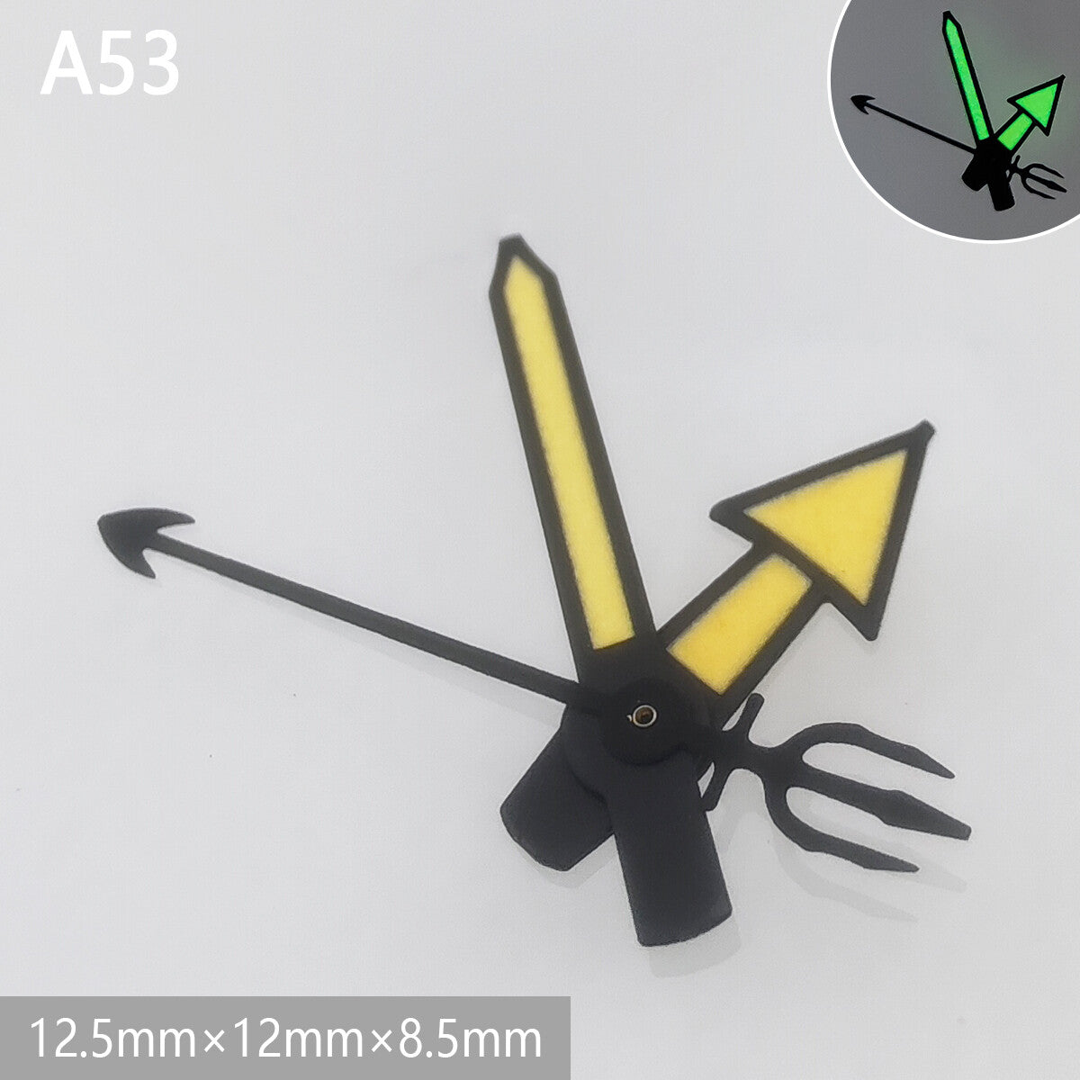 Green luminous watch hands for NH35 NH36 movement, enhancing readability in low light, Accessories brand.