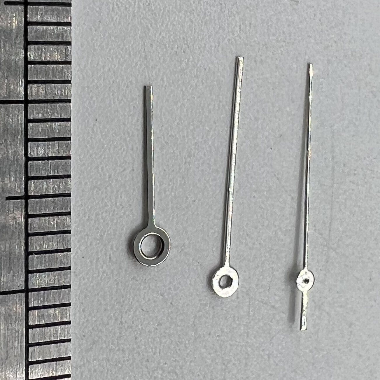 Silver-trimmed 13mm watch hands compatible with Miyota 2315, 2035, 2036, 2115, 2305 movements.