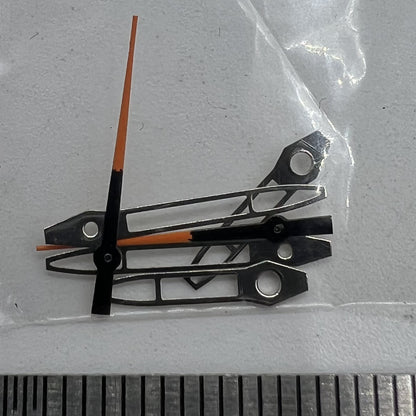 Silver trimmed hollow arrow 13mm watch hands, compatible with Miyota 2315, 2035, 2036, 2115, 2305 movements.
