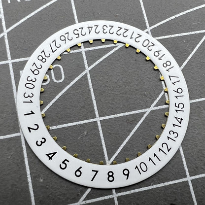 OM Font Date Disk featuring clear date wheel for ETA 2824 Date At 6 watch movement, precise replacement part.