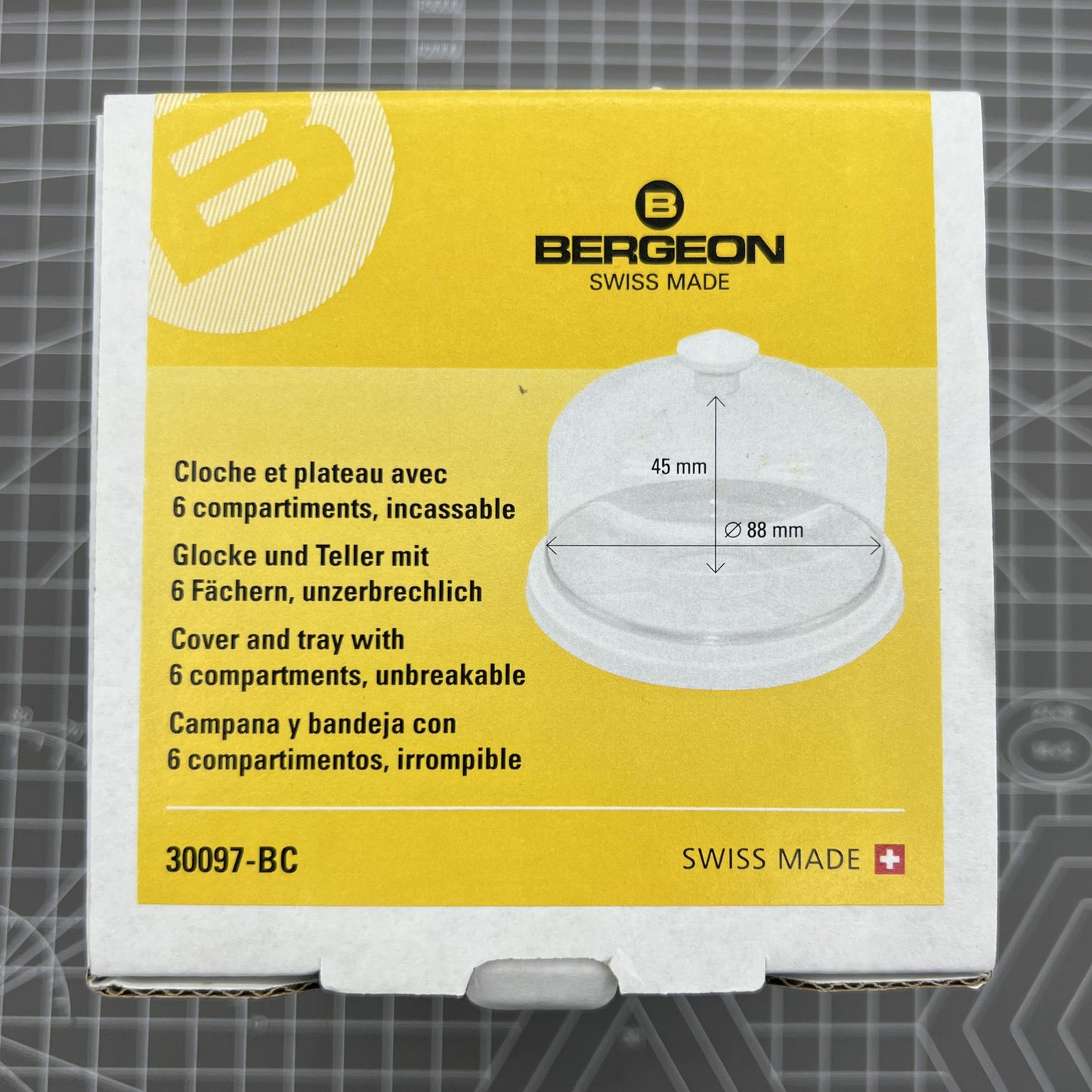 Bergeon Swiss 30097-BC Staubschutzabdeckung und Geteilter Einsatz