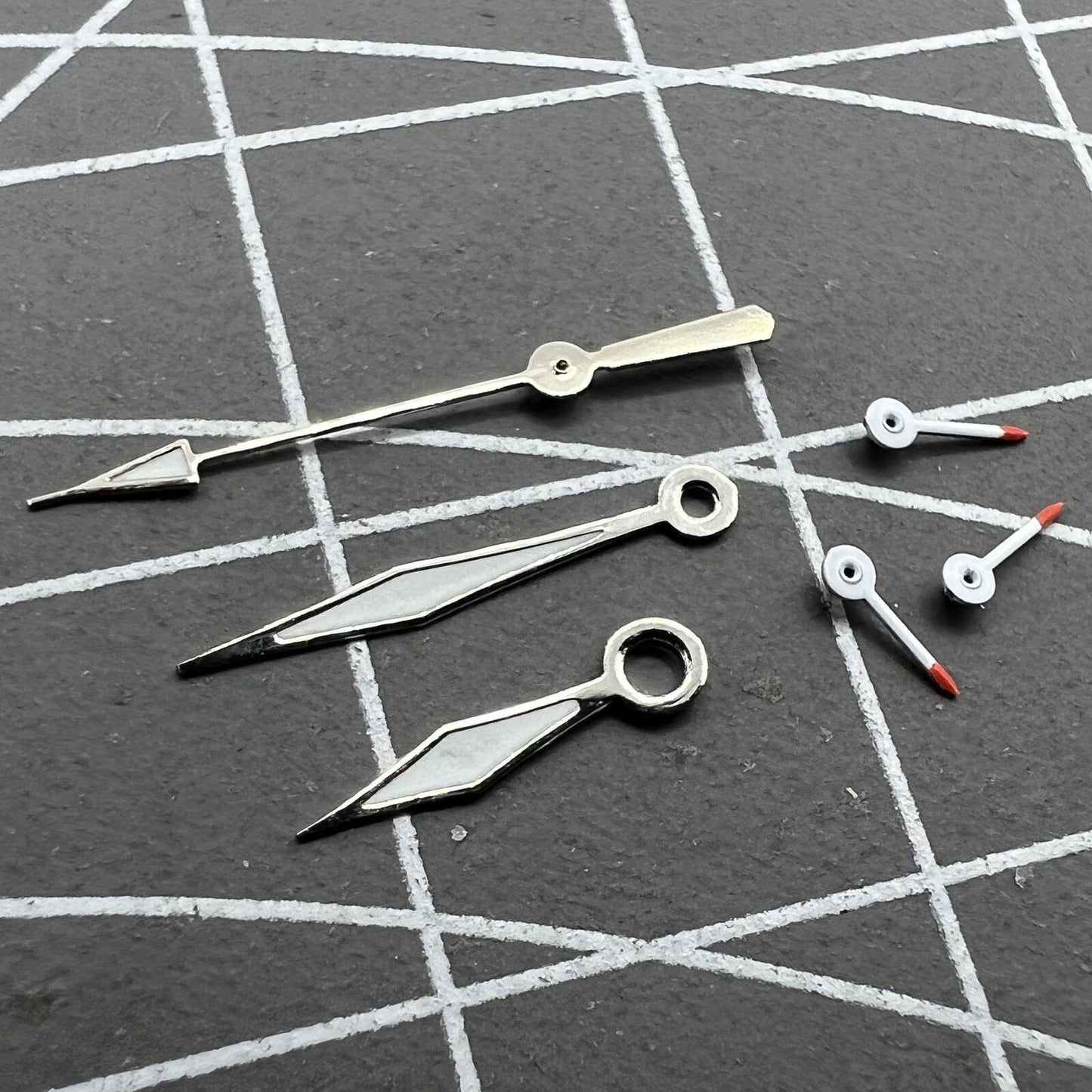 Red and white luminous small second watch hands for Miyota OS10 OS20 OS22 OS60 OS80 models