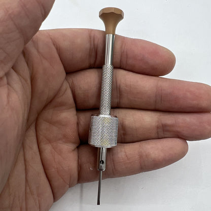 Swiss Made Bergeon 30081-TAM-130 precision 1.30mm drum barrel screwdriver for watch repairs.
