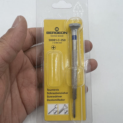 Bergeon 30081-C-250 ergonomic Phillips 2.50mm screwdriver for precise watch repairs
