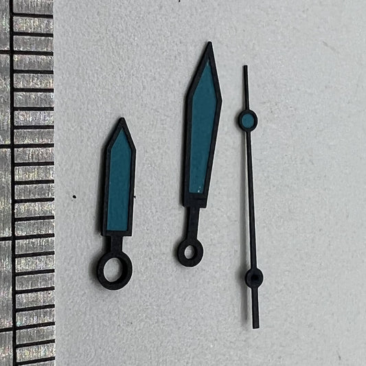 Uhrzeiger blau leuchtend blau poliert schwarze Zierleiste für ETA2836/2846/2824/2846