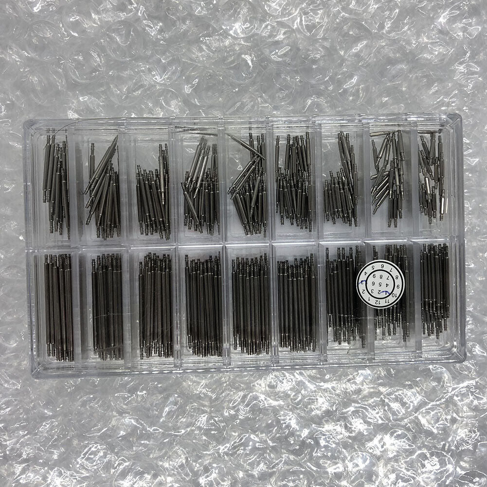 Stainless steel Double Flange spring bars 1.2mm diameter, 18 sizes, 360pcs kit for watch repairs