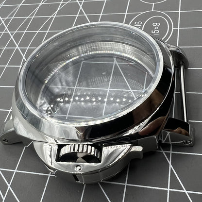 Polished 44MM stainless steel watch case for ETA6497/6498, compatible with ST3600/ST3620 movements.