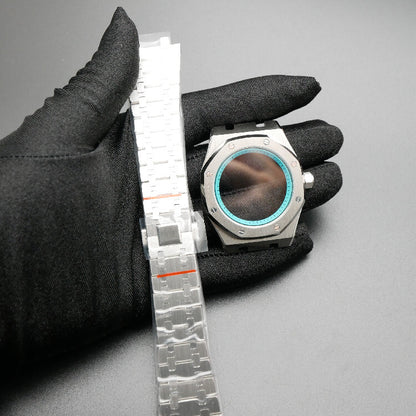 42MM 316L Edelstahl Uhrengehäuse Armband Lünette für NH35/NH36/4R35 Uhrwerk 