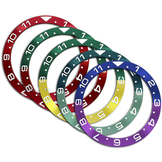 38mm aluminium alloy watch bezel insert for SKX007 SKX011 SUB Diver, durable and corrosion-resistant.