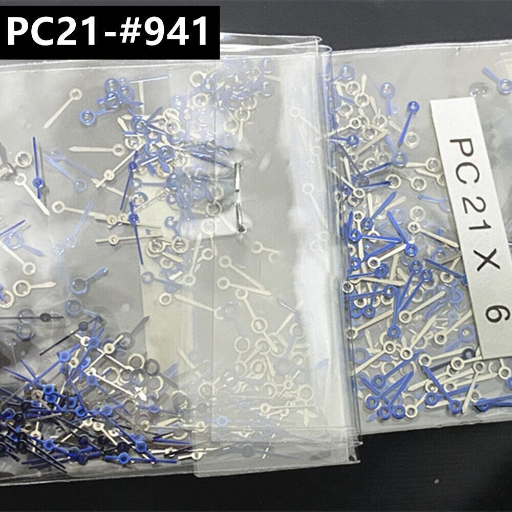 Lot de 100 aiguilles de montre bleu foncé de 6 mm pour mouvement à quartz Hattori Epson PC21 