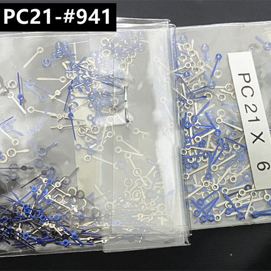 100 Sets 6 mm dunkelblaue Uhrzeiger für Hattori Epson PC21 Quarzwerk 