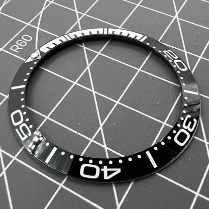 38 mm schwarze Viertelskala-Keramik-Lünette, poliert, wasserdicht, für Herrenuhr 