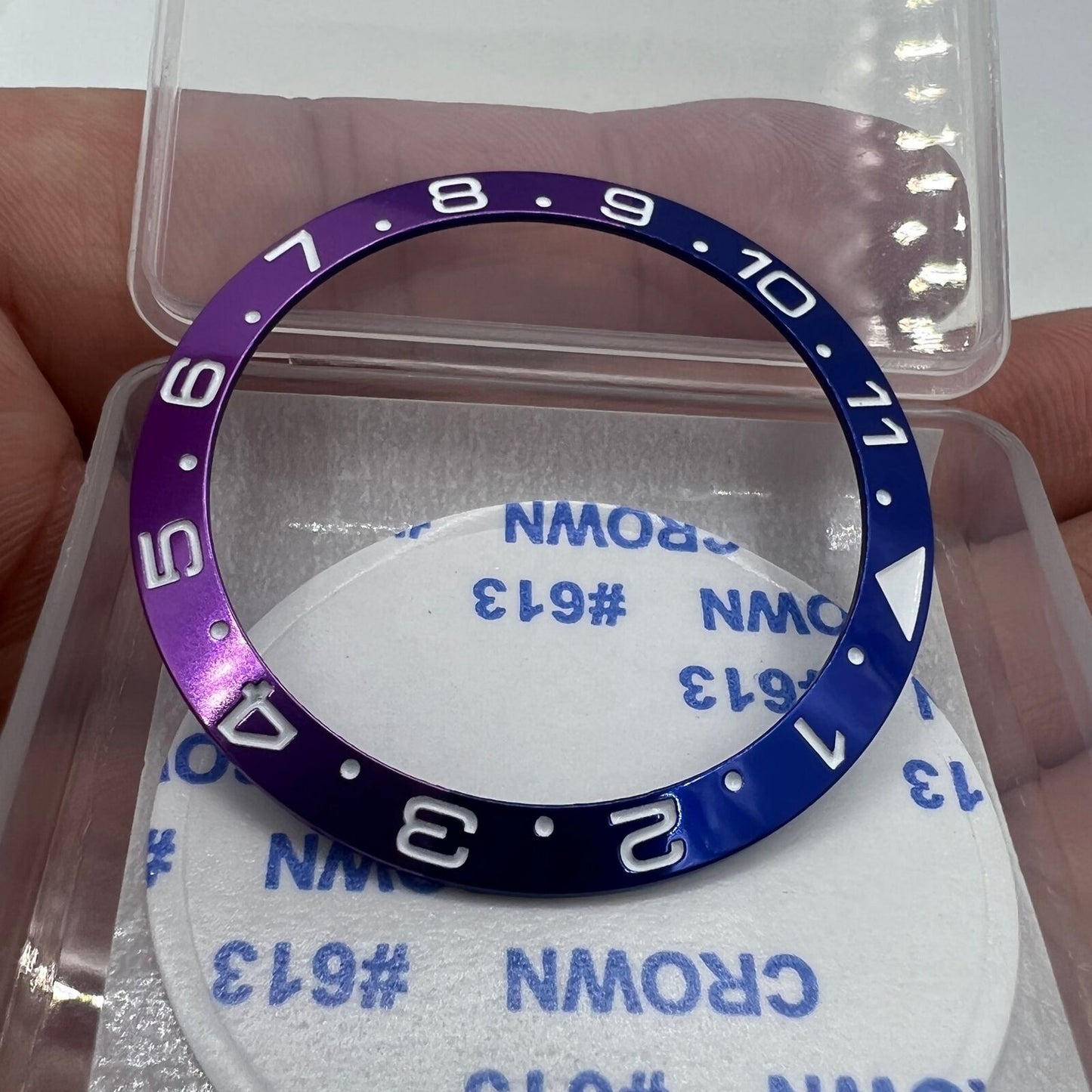 38mm aluminium alloy watch bezel insert for SKX007 SKX011 SUB Diver, 12-hour mark design.