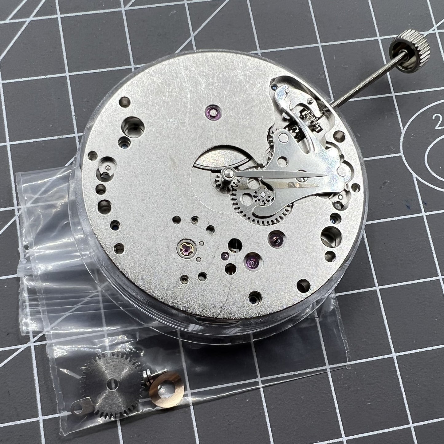 ETA 6498-1 mechanical watch movement with small seconds at 6, two-hand precision timing by ETA