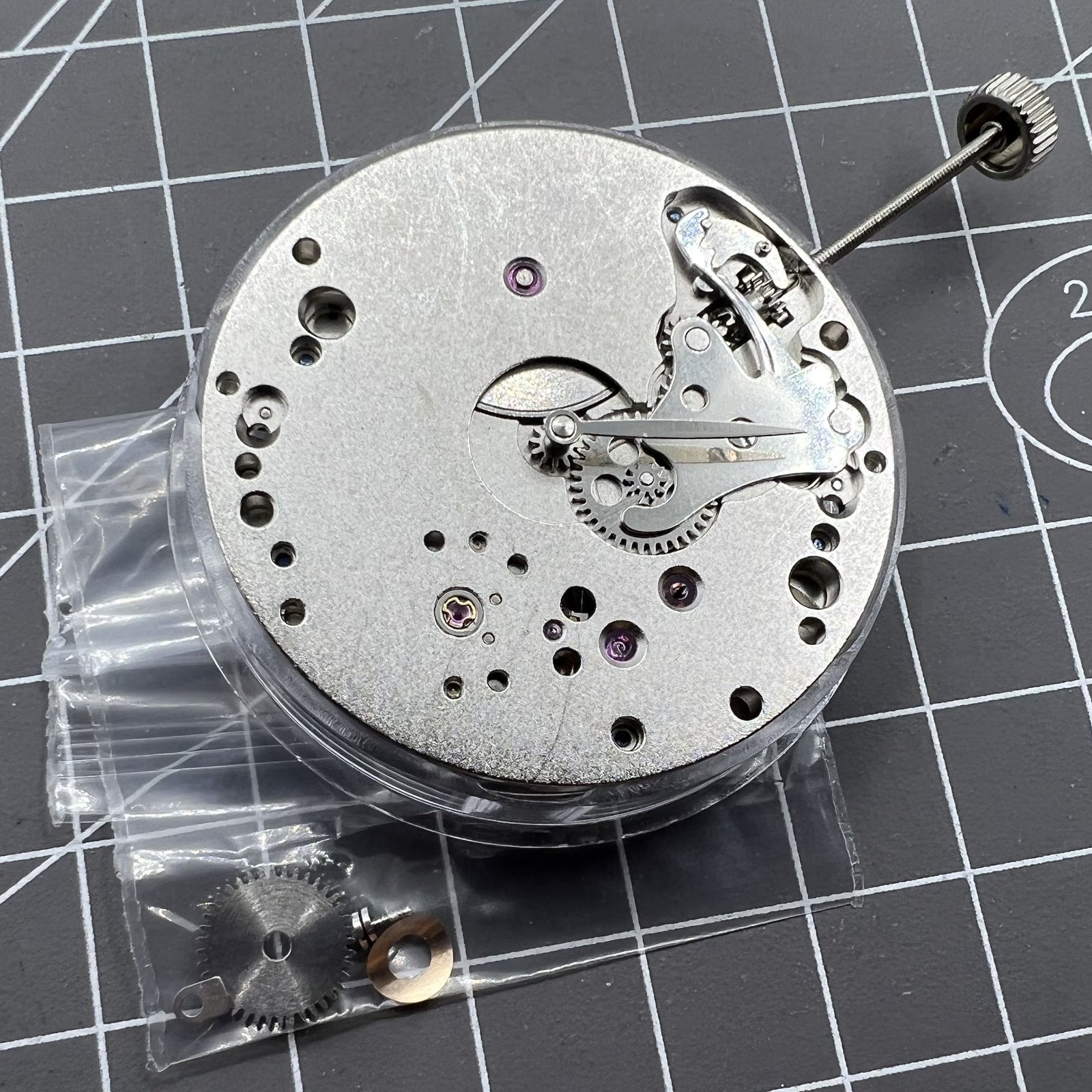 ETA 6498-1 mechanical watch movement with small seconds at 6, two-hand precision timing by ETA