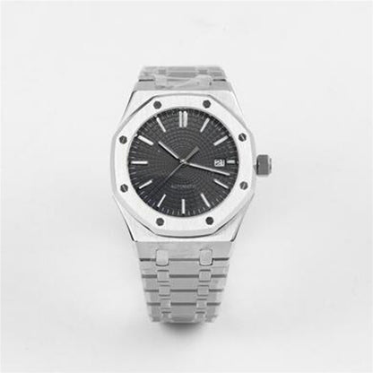 Montre mécanique pour homme 41 mm, boîtier en acier inoxydable + mouvement NH35, verre saphir 
