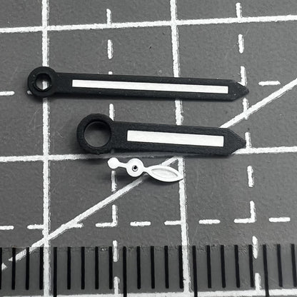 2 Sets/Pack 14mm Green Lume Black Trim Hands for ST3600/ST3620 ETA6497/6498