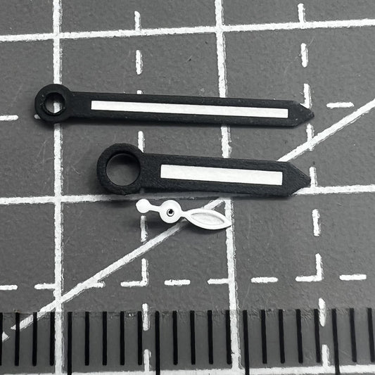 2 Sets/Pack 14mm Green Lume Black Trim Hands for ST3600/ST3620 ETA6497/6498