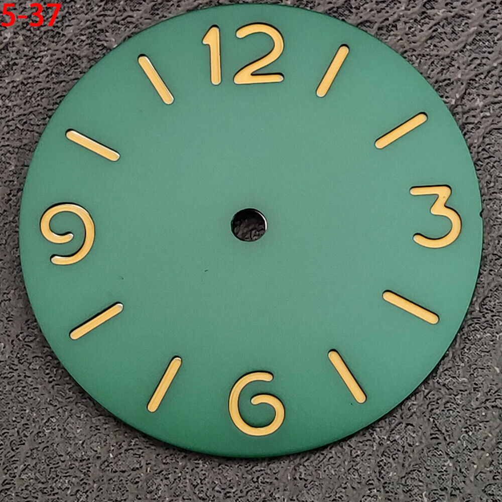 Green luminous watch dial designed for ST3600 ETA6497/6498 movement, perfect for custom watch builds.