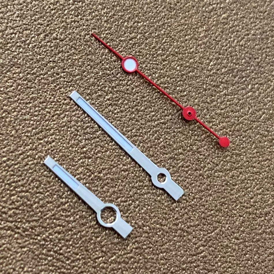 Green luminous multi-color watch hands set by BrandName for SKX/SBBN NH35A/NH36A, precision fit accessory.