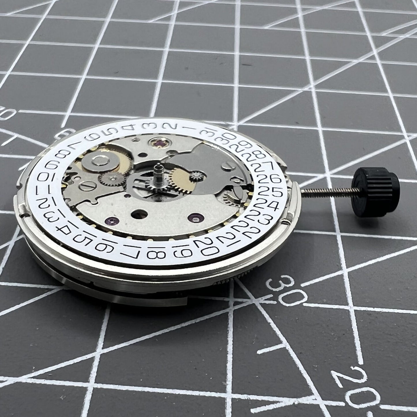 Silver SW200-1 automatic watch movement by ETA, precise mechanical replacement for watch repairs.