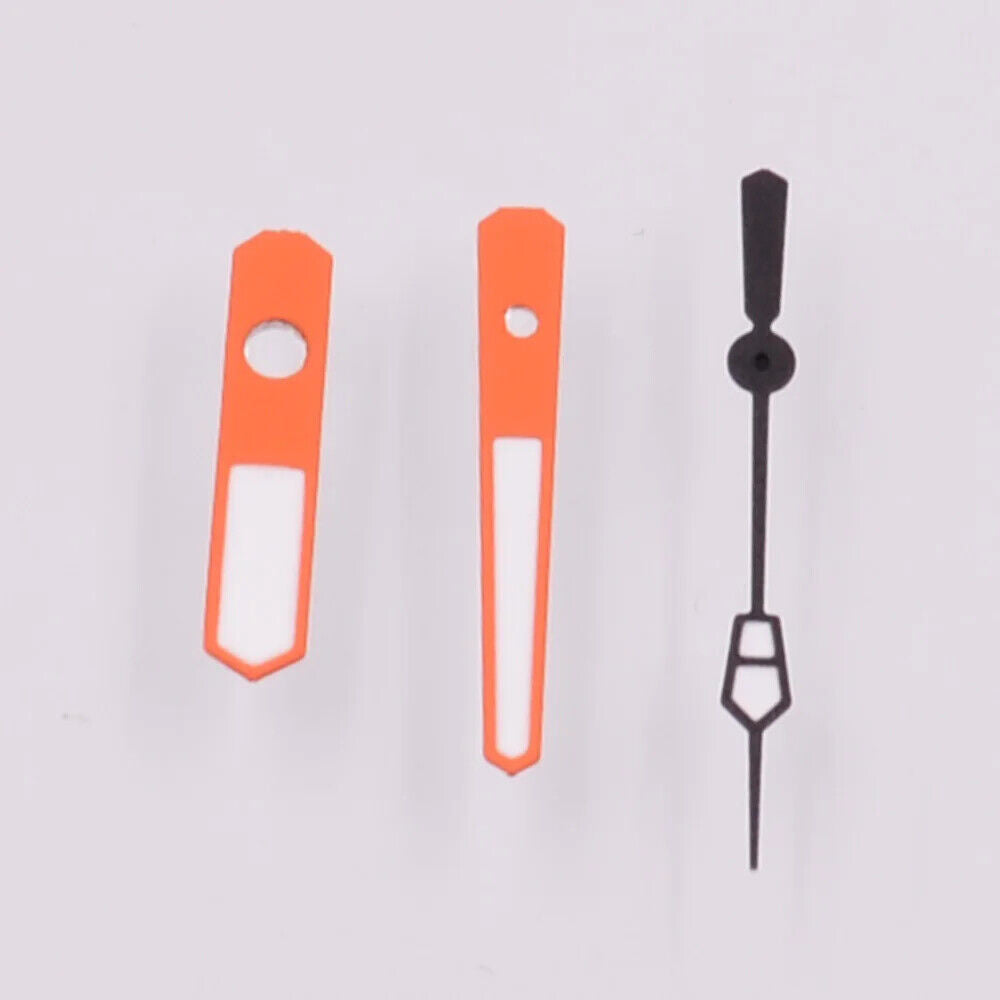 Colorful trim green luminous watch hands for NH35A, NH36, 7S36, 7S25, 7S35, 6R15, 4R36 movements, high visibility.