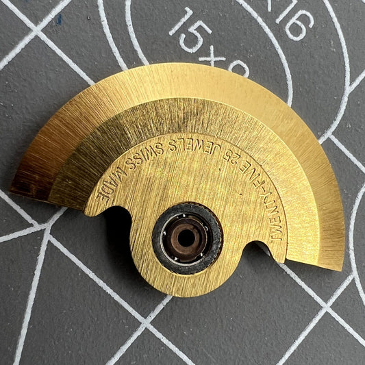 Golden rotor oscillating weight for PT5000 ETA2824 watch movement, enhancing automatic winding efficiency.