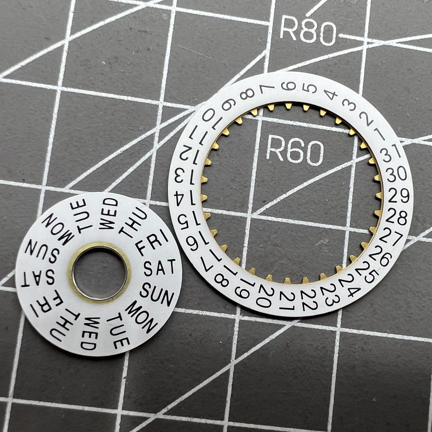 Pilot White Date Disk Wheel Week Wheel Generic for Dandong 7750 Movement