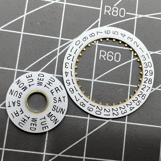 Pilot White Date Disk Wheel Week Wheel Generic for Dandong 7750 Movement