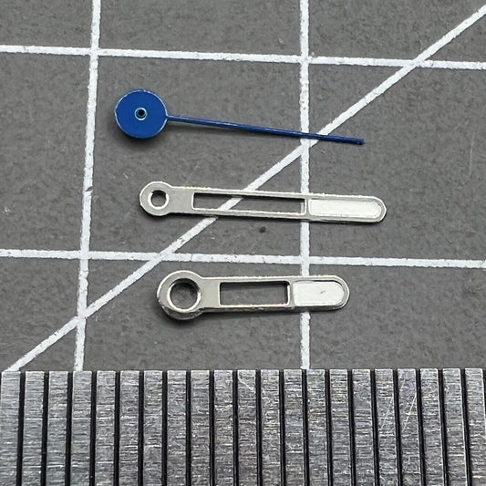 Luminous silver trim blue second watch hands compatible with Miyota 2035 movement, 12mm length by Brand #1521.