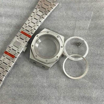 41mm Watch Case Strap with Chapter Ring Waterproof Sapphire Glass for NH35 NH36