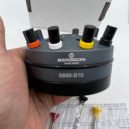 Bergeon 6899-S10 stainless steel screwdrivers set with elastomer handles for precise watch repair tasks