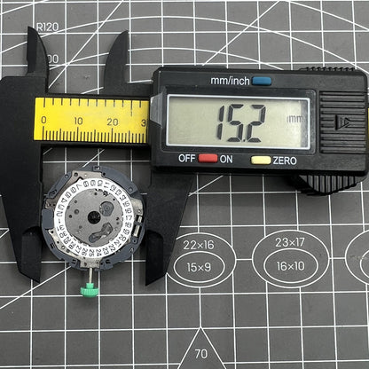 Miyota 0S11 quartz watch movement by Citizen, high-precision inner mechanism for reliable timekeeping.