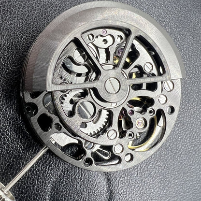 HZ1A09A Schwarzes hohles, nacktes Unruhrad, automatisches mechanisches Uhrwerk